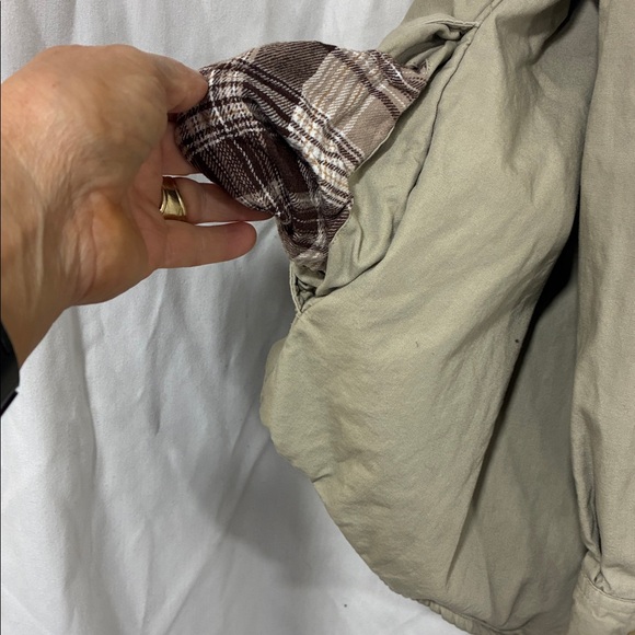 Wrangler DAD 100% Cotton Vintage Khaki Shirt Jacket with Plaid Lining 3X Shirt - Picture 10 of 11